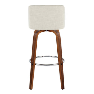 Toriano - Contemporary, Fixed Height Barstool Swivel & Round Footrest (Set of 2)
