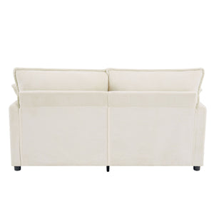 Modern Loveseat Sofa, Upholstered Couch With Side Storage Pockets