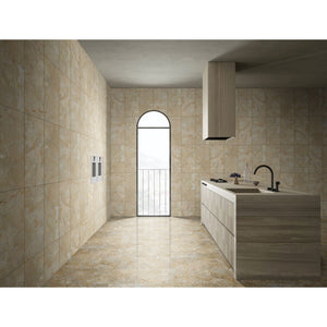 Marble For Floor And Wall Polished Marble Tile Stone (Set of 4) - Beige / Gold
