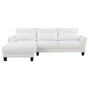 Granholm - Upholstered Curved Arm Sectional Sofa - White