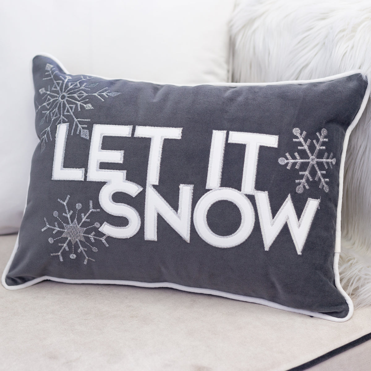 Nneka Let It Snow Lumbar Pillow