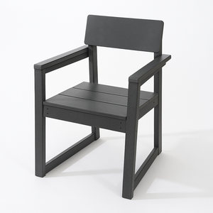 Grey HDPE Outdoor & Garden Armchairs with Backrest