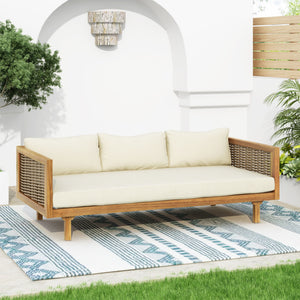 Claremont - 3 Seater Daybed Teak Acacia Wood Water Resistant Cushions