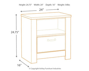 Bellaby - One Drawer Night Stand - Whitewash - Best Buy Furniture