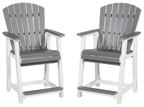 Transville - Barstool (Set of 2) - Gray / White - Best Buy Furniture