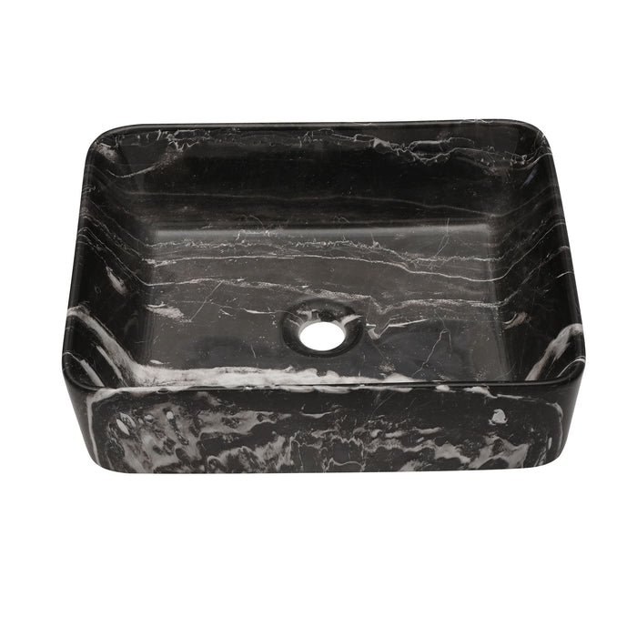 Rectangular Vessel Bathroom Sink with Sleek Black and Gray Ceramic Finish