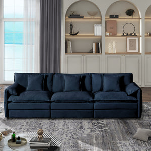 Oversized Deep Seat Sectional Sofa Modern Chenille Cloud Couch Large 3 Seater Modular Sofa with 3 Pillows