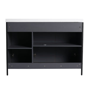 Modern Freestanding Bathroom Vanity With Resin Sink & Soft Close Cabinet Doors