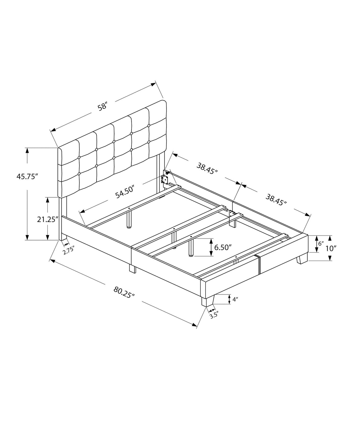 Bed, Upholstered, Frame Only, Transitional - Best Buy Furniture