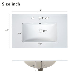 Bathroom Vanity With Sink And Ample Storage, Rectangular Undermount Sink - Black