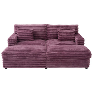 Oversized Double Chaise Lounge Sofa Bed With USB Ports And Cup Holders