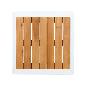 Outdoor Side Table with Teak Wood Top