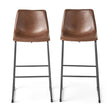 Barstool With Upholstery And Foot Rail - Vintage Brown - Best Buy Furniture