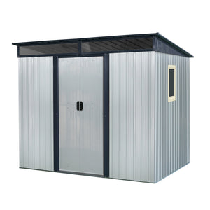8 ft x 6 ft Outdoor Metal Storage Shed with Window