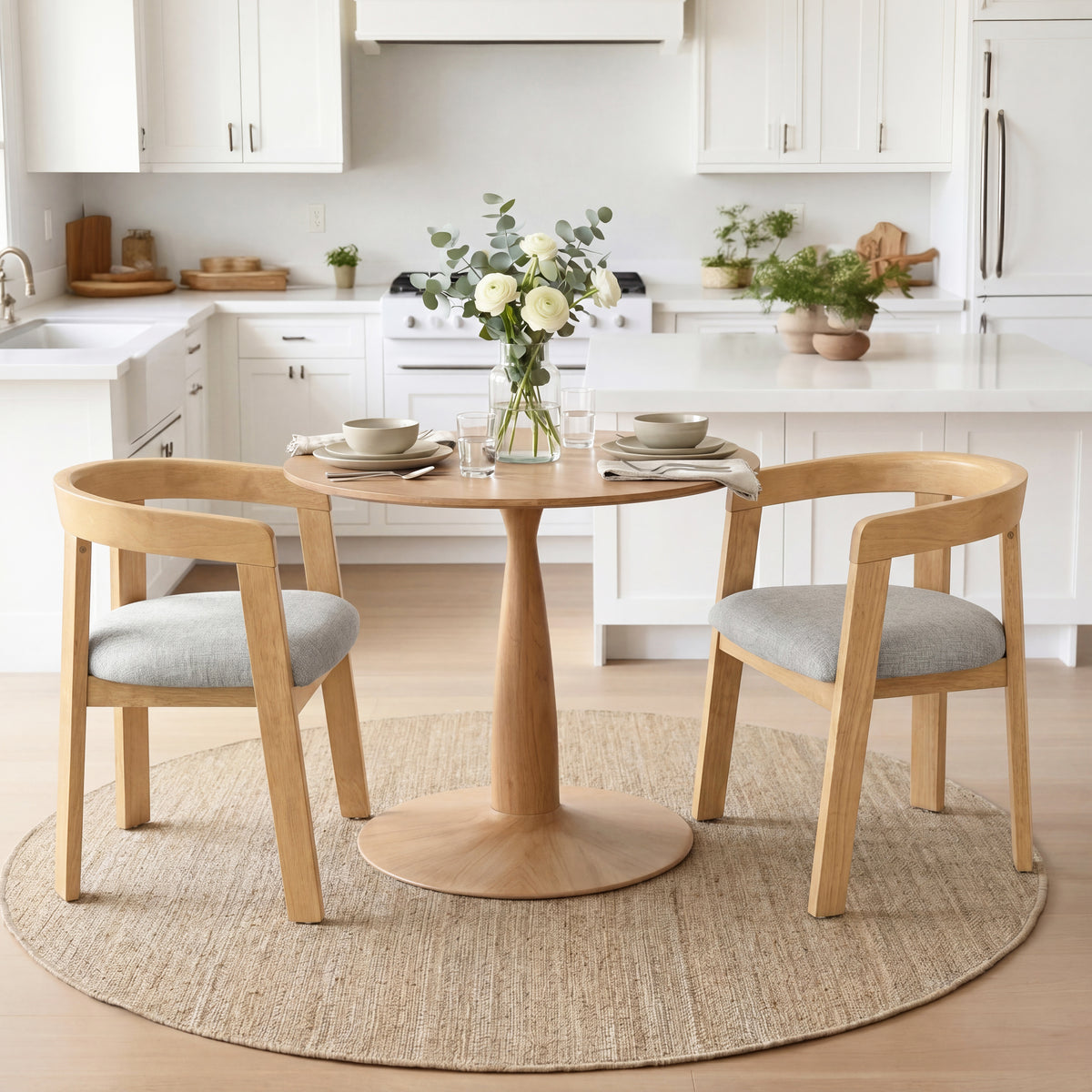 Modern Barrel Dining Chairs Set of 2