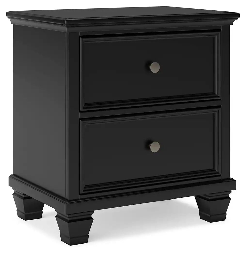 Lanolee - Two Drawer Nightstand - Black - Best Buy Furniture