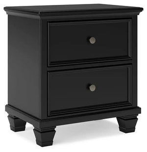 Lanolee - Two Drawer Nightstand - Black - Best Buy Furniture