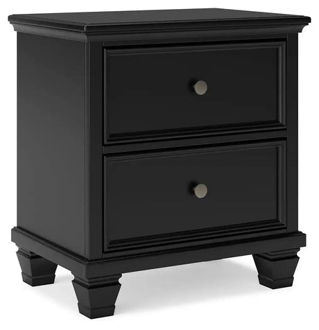 Lanolee - Two Drawer Nightstand - Black - Best Buy Furniture