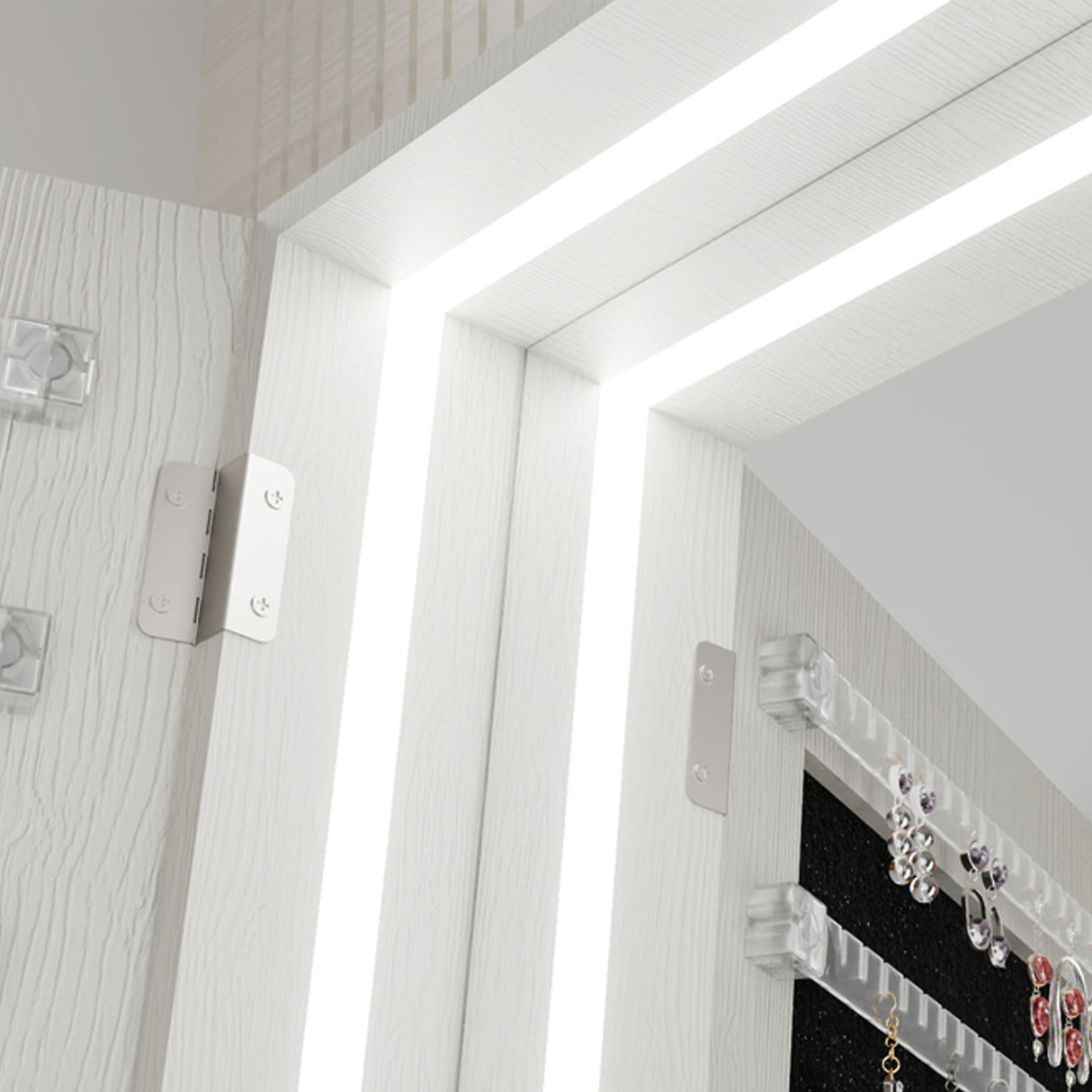 Swivel Jewelry Cabinet With Full Length Mirror