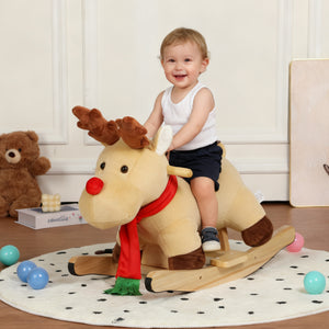 Kids Ride-On Rocking Horse Toy with Jingle Bells