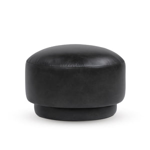 Fuji 15" Mushroom Footstool Ottoman, Vintage Black