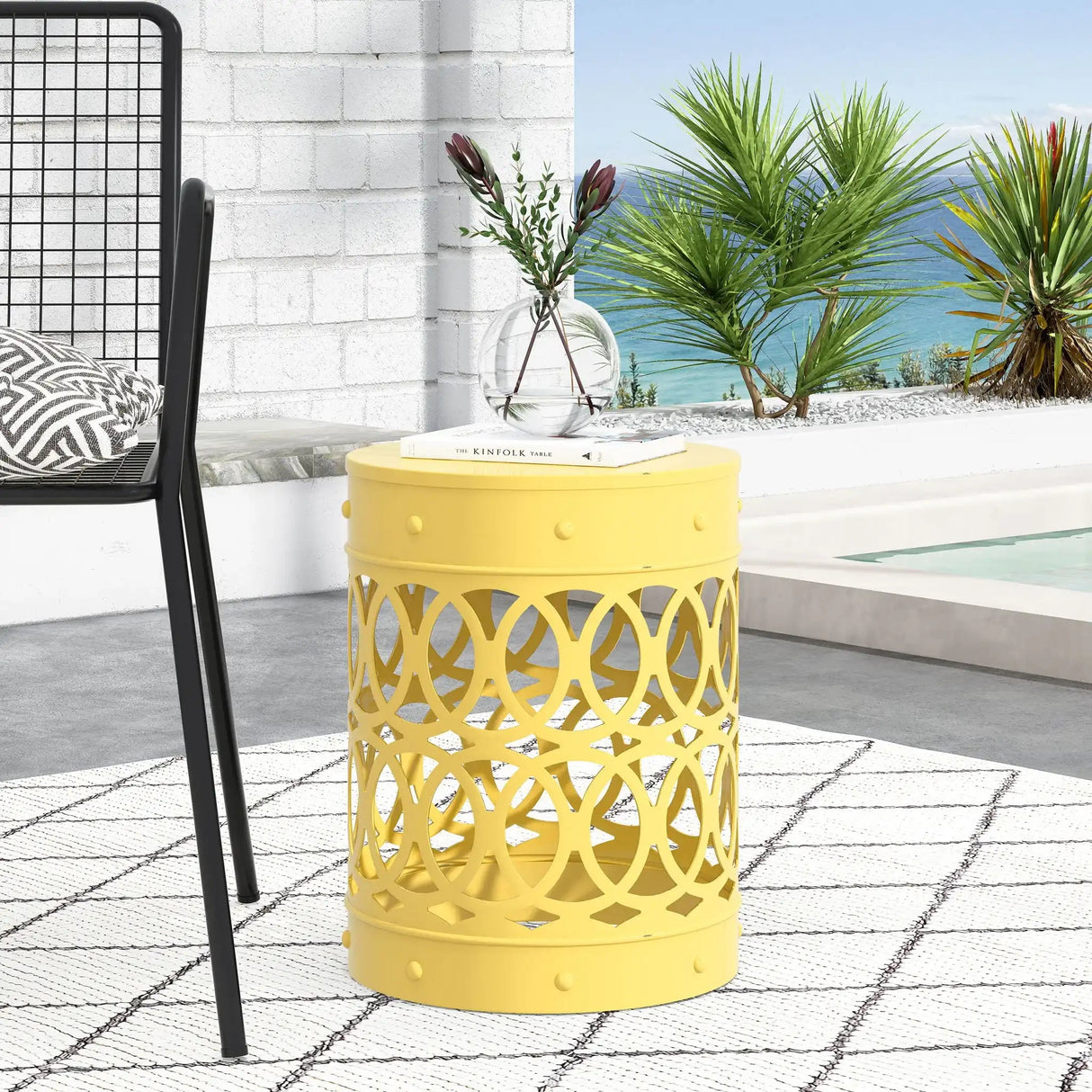 Outdoor Metal Large End Table, Modern Design - Best Buy Furniture