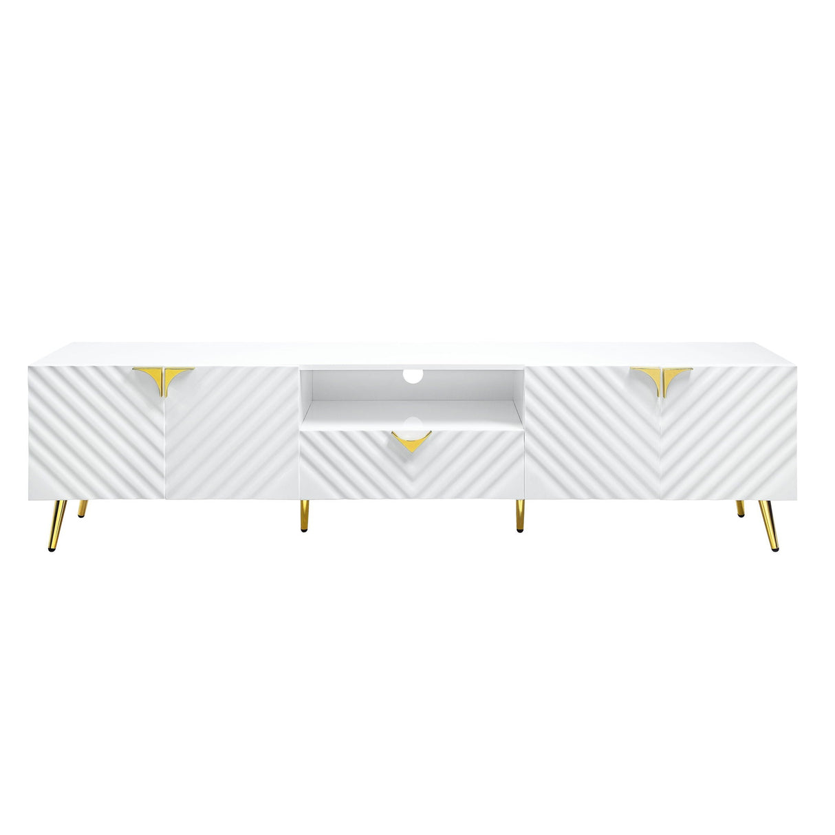 Gaines - High Gloss TV Stand - White - Best Buy Furniture