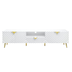 Gaines - High Gloss TV Stand - White - Best Buy Furniture