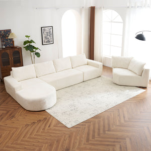 U-Shaped Oversized Modular Cloud Sectional Sofa With Deep Seat For Living Room