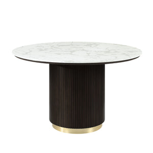 Clayten - Around Dining Table - Marble / Espresso - Best Buy Furniture