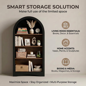47" Freestanding Display Rack with Woodgrain Shelves