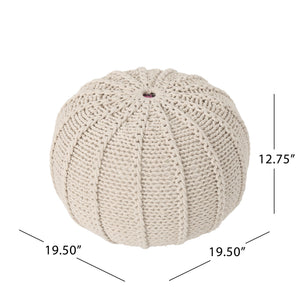 Bordeaux - Knitted Round Pouf Ottoman And Floor Cushion