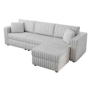 106.3" Soft 3-Person Sofa with Ottoman
