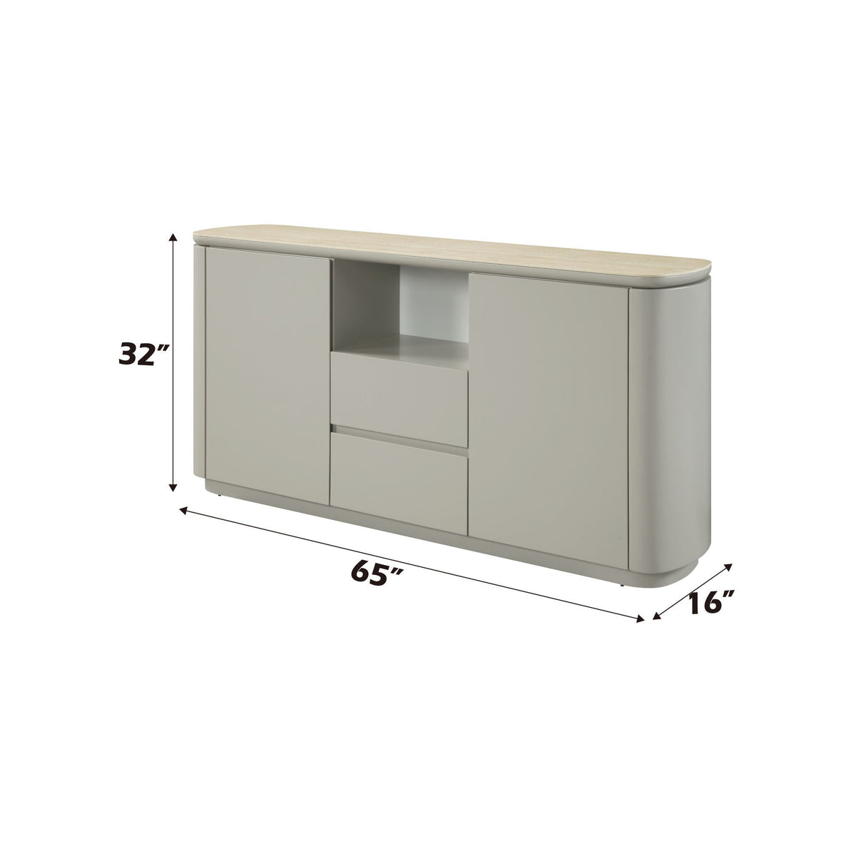 Ingram - Ceramic Top Server - Light Gray - Best Buy Furniture