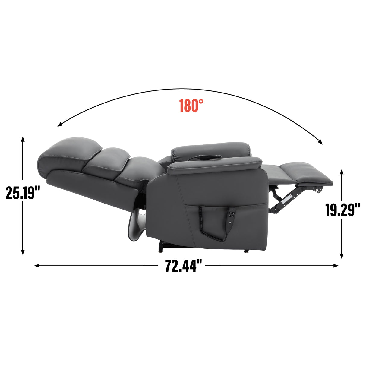 Grey Cat-Proof Leather Dual Motor Infinite Position Power Lift Recliner Chair