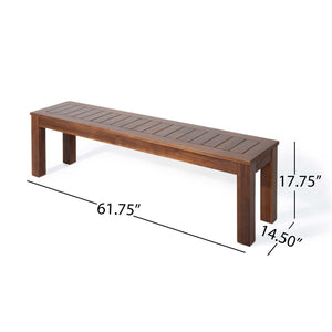 Acacia Wood Outdoor Bench With Beautiful Slat Paneling - Dark Brown - Best Buy Furniture