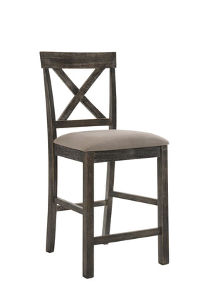Martha II - Weathered Counter Height Chair (Set of 2) - Gray / Tan - Best Buy Furniture