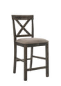 Martha II - Weathered Counter Height Chair (Set of 2) - Gray / Tan - Best Buy Furniture