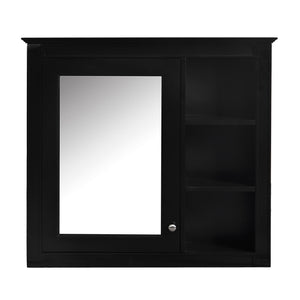Bathroom Vanity With Top Sink, 2 Doors And 3 Drawers, Freestanding Set With Mirror Cabinet