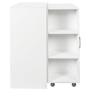 3 Tier Bookcase with Three Pulled Out Doors and Wheels