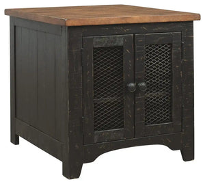 Valebeck - Rectangular End Table - Black / Brown - Best Buy Furniture