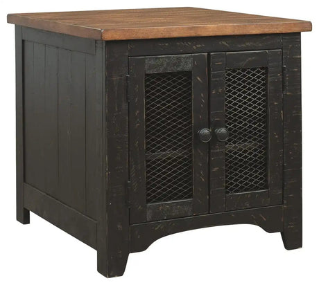 Valebeck - Rectangular End Table - Black / Brown - Best Buy Furniture