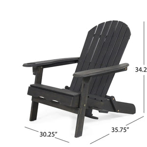 Zenithia - Outdoor Foldable Adirondack Chair With 2 Cup Holders - Best Buy Furniture
