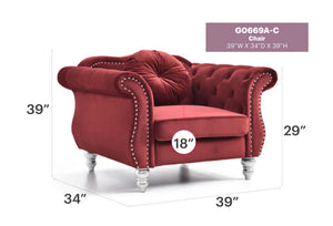 Chic Transitional Flared Arm Chair
