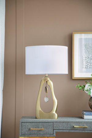 Geode-Inspired Gold Aluminum Table Lamp