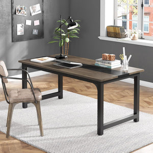 Large Computer Desk With Steel Frame For Home Office Workstation