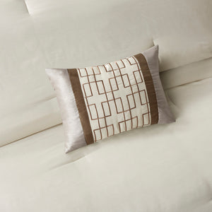 7 Piece Comforter Set Taupe/Brown King