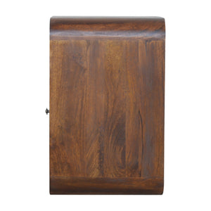 Solid Wood Chestnut Curved Edge Nightstand