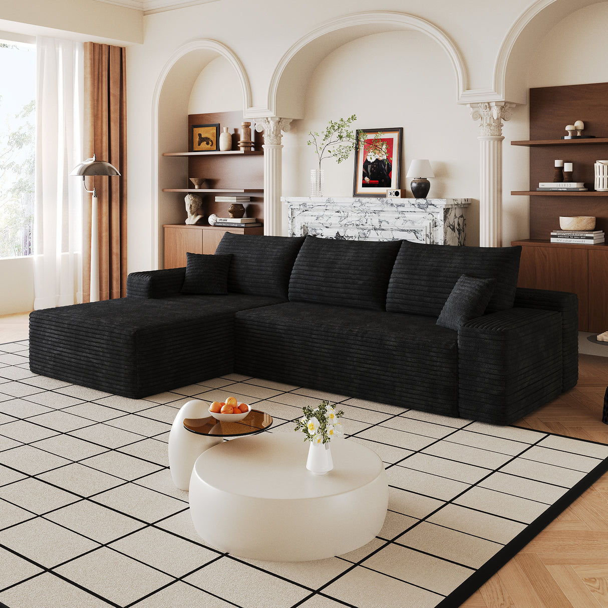 107" Cloud Sectional Couch with L-Shape Chaise