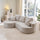 2 Piece Fabric Cloud Curved Sectional Sofa With Chaise For Living Room - Best Buy Furniture